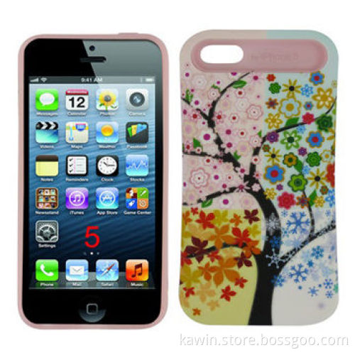 Water Transfer Printing PC+Silicone Cover for iPhone 5